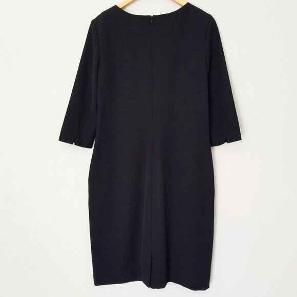 MM Lafleur The Etsuko Dress 12 Black Sheath Office Classic Designer No Belt $265 - Picture 6 of 16